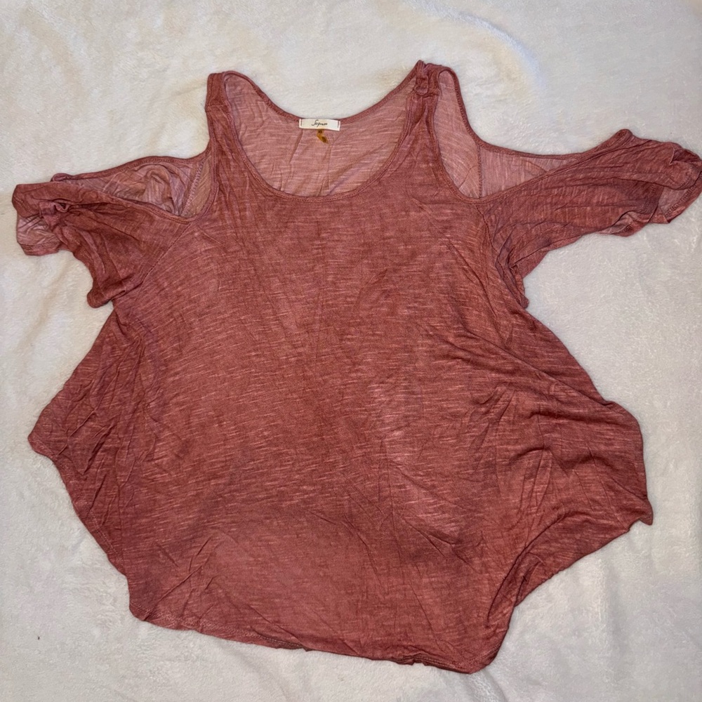 Women's Pink Cold Shoulder Top